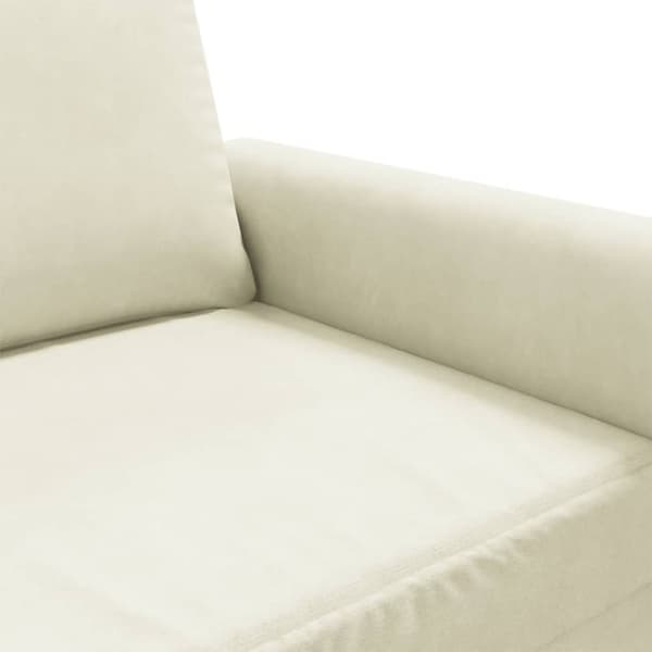 vidaXL 2-sitssoffa gräddvit 120 cm sammet