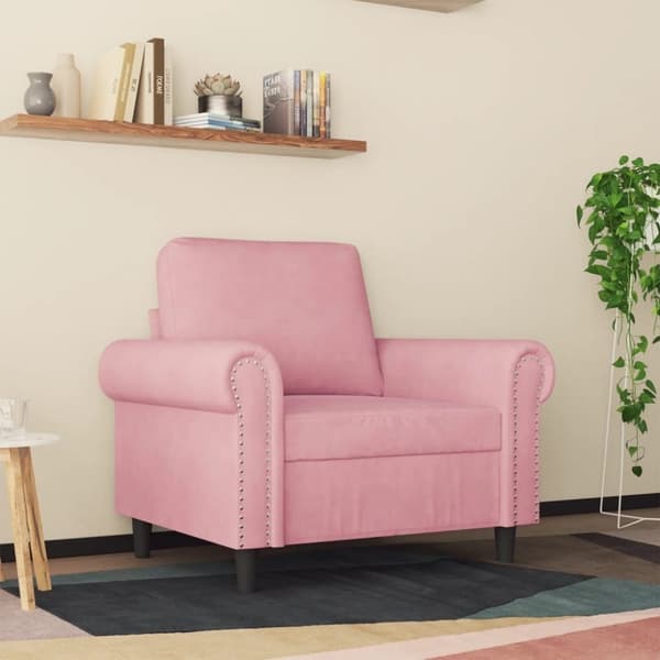 vidaXL Fåtölj Rosa 60 cm sammet