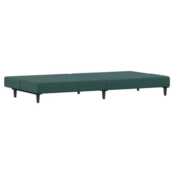 vidaXL 2-personers sovesofa med fodskammel velour mørkegrøn
