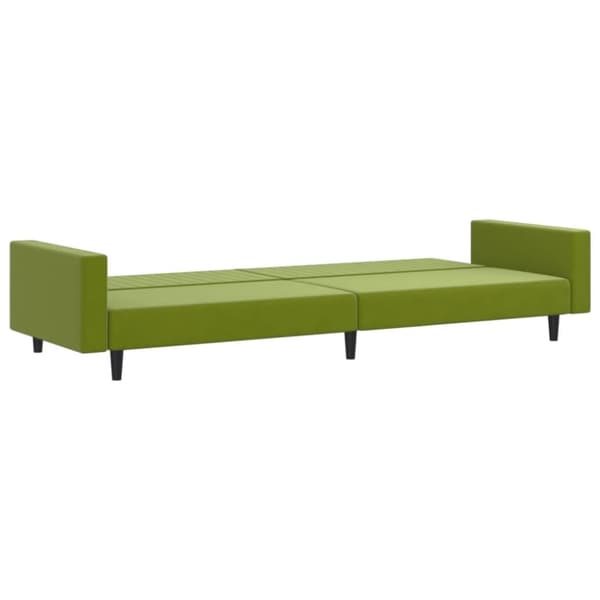 vidaXL Bäddsoffa 2-sits ljusgrön sammet