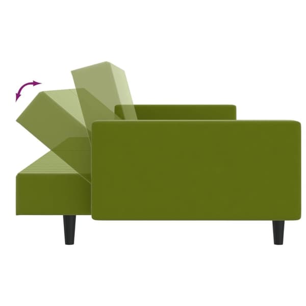 vidaXL Bäddsoffa 2-sits ljusgrön sammet