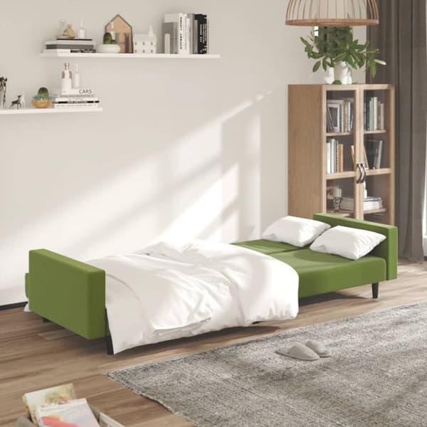 vidaXL Bäddsoffa 2-sits ljusgrön sammet