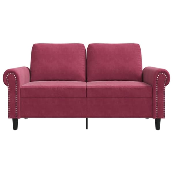 vidaXL 2-sitssoffa vinröd 120 cm sammet