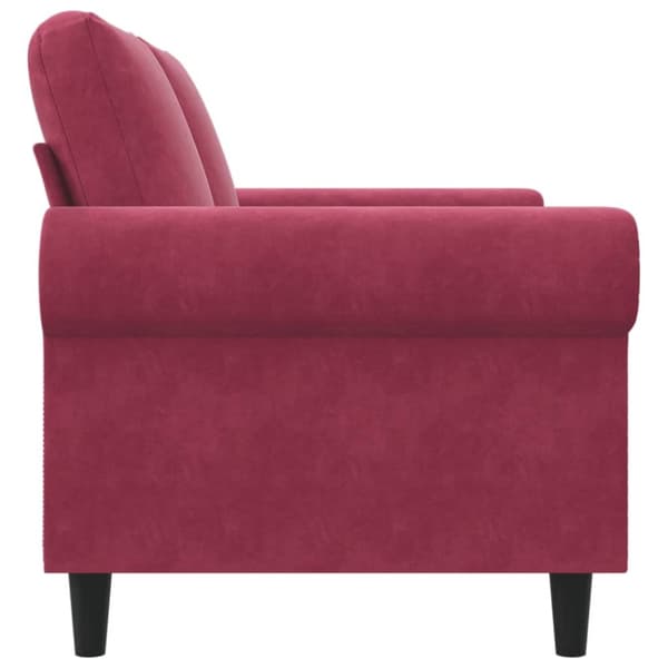 vidaXL 2-sitssoffa vinröd 120 cm sammet