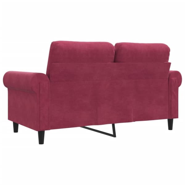 vidaXL 2-sitssoffa vinröd 120 cm sammet