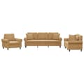 Miniatyrbillede 2 af 9: vidaXL sofasæt 3 dele med puder velour brun