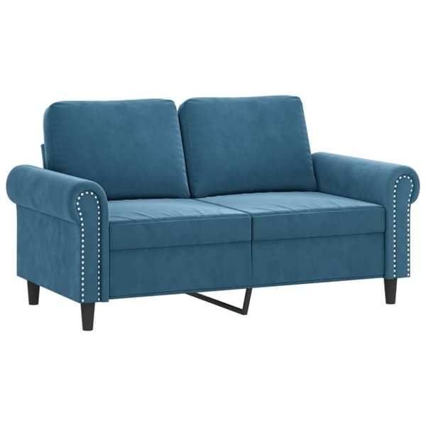 vidaXL 2-sitssoffa blå 120 cm sammet