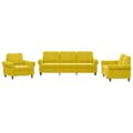 Miniatyrbillede 2 af 8: vidaXL sofasæt 3 dele med hynder velour gul