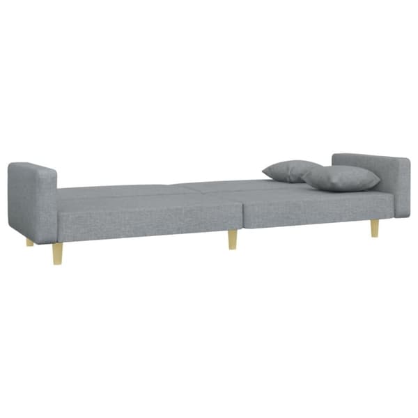 vidaXL 2-personers sovesofa med fodskammel stof lysegrå