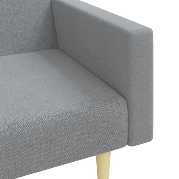vidaXL 2-personers sovesofa med fodskammel stof lysegrå