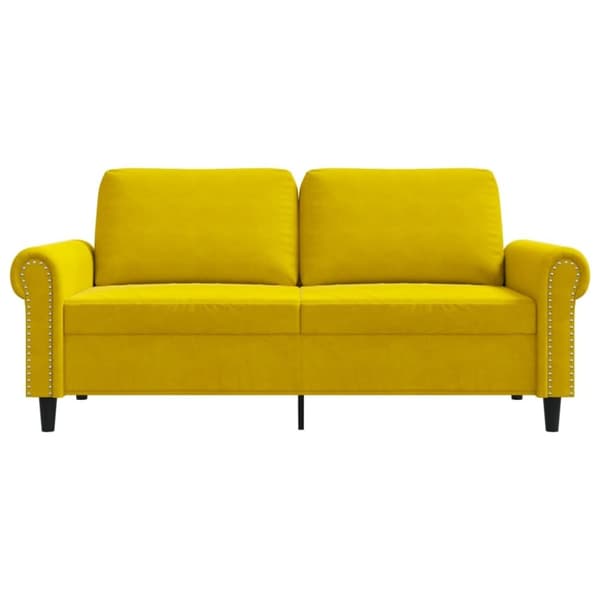 vidaXL 2-sitssoffa gul 140 cm sammet