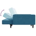 Miniatyrbild 5 av 11: vidaXL Bäddsoffa 2-sits med fotpall blå sammet