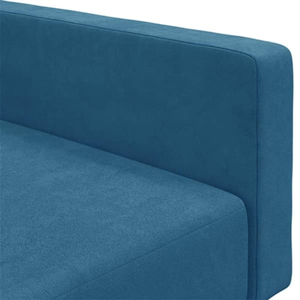 vidaXL Bäddsoffa 2-sits med fotpall blå sammet