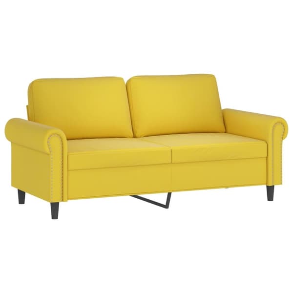vidaXL sofasæt 3 dele med hynder velour gul