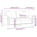 Miniatyrbillede 8 af 8: vidaXL 2-personers sofa med pyntepuder 140 cm velour brun