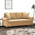 Miniatyrbillede 1 af 8: vidaXL 2-personers sofa med pyntepuder 140 cm velour brun