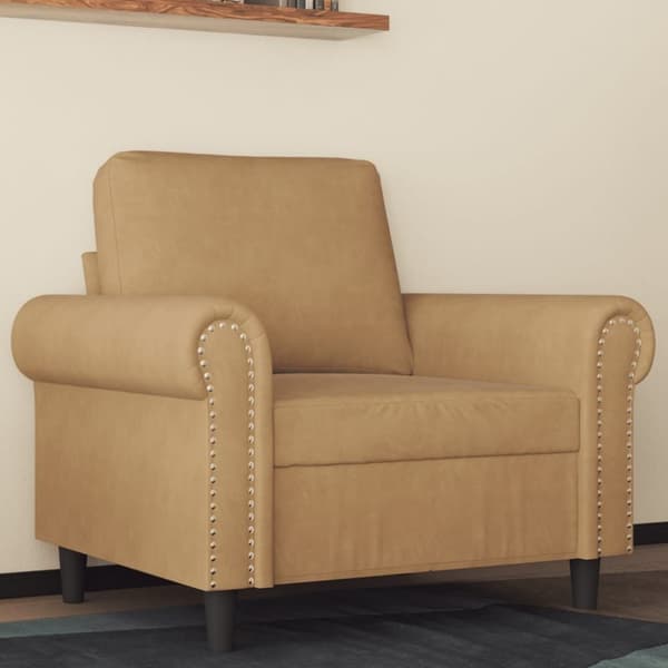 vidaXL Fåtölj Brun 60 cm sammet