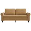 Miniatyrbillede 5 af 10: vidaXL 2-personers sofa 140 cm fløjl brun