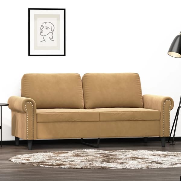 vidaXL 2-personers sofa 140 cm fløjl brun