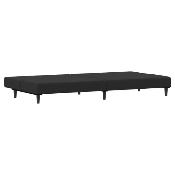 vidaXL Bäddsoffa 2-sits med fotpall svart sammet