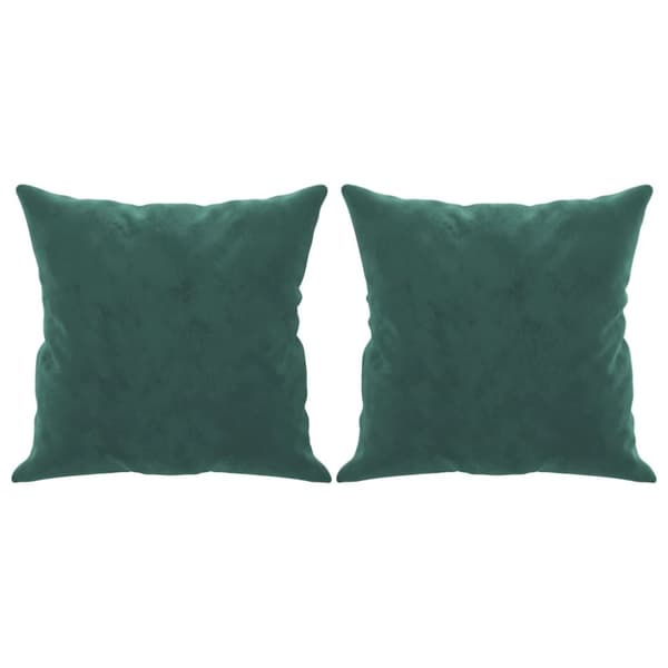 vidaXL 2-personers sofa med pyntepuder 140 cm velour mørkegrøn