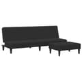 Miniatyrbillede 1 af 11: vidaXL 2-personers sovesofa med fodskammel velour sort