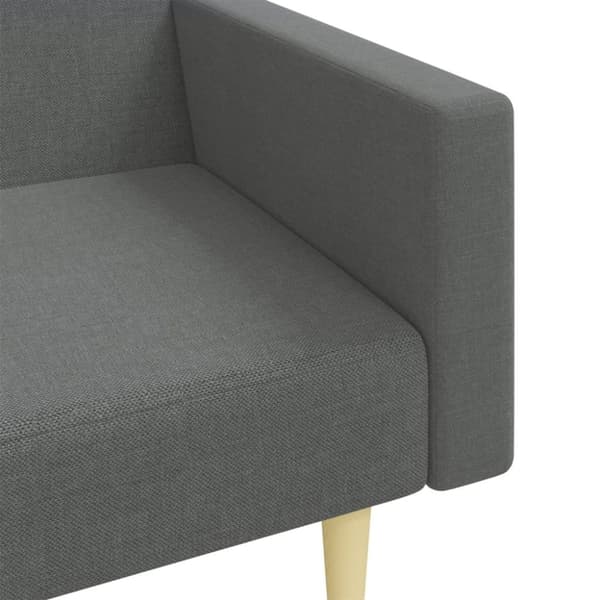 vidaXL Bäddsoffa 2-sits med fotpall mörkgrå tyg