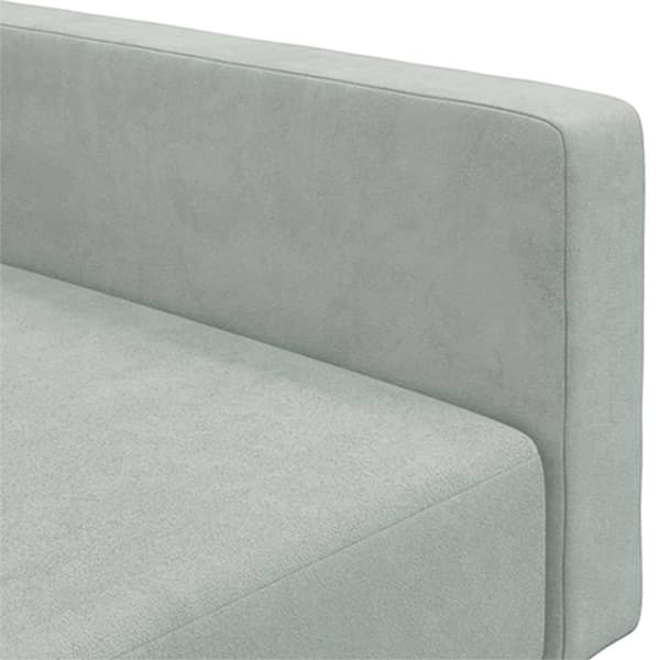 vidaXL Bäddsoffa 2-sits med fotpall ljusgrå sammet
