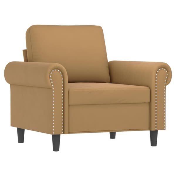 vidaXL sofasæt 3 dele med hynder velour brun