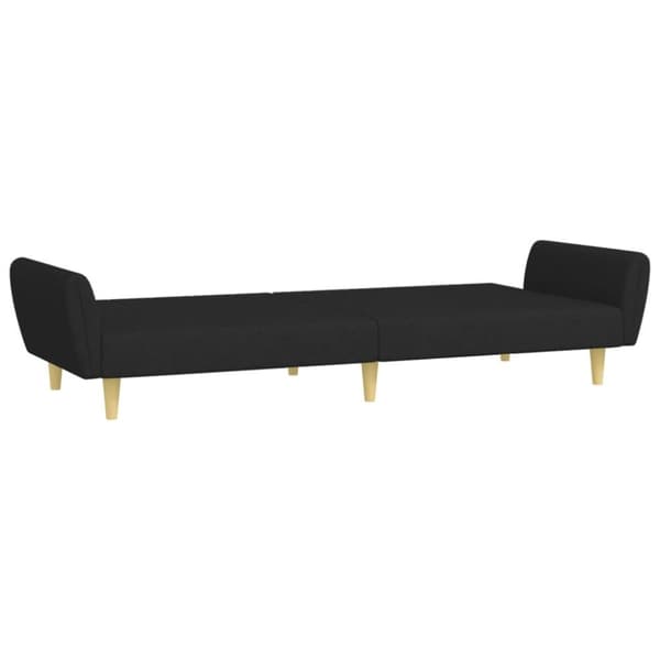 vidaXL Bäddsoffa 2-sits med fotpall svart tyg