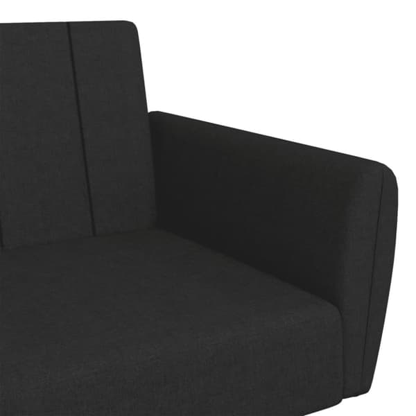 vidaXL Bäddsoffa 2-sits med fotpall svart tyg