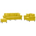 Miniatyrbillede 2 af 10: vidaXL sofasæt 3 dele med puder velour gul