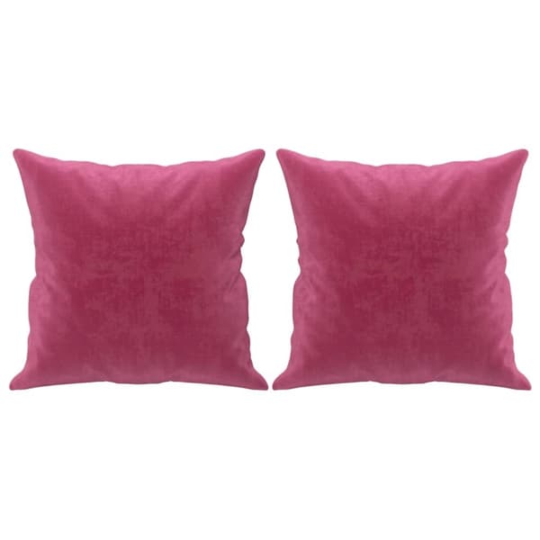 vidaXL 2-personers sofa med pyntepuder 120 cm velour vinrød