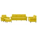 Miniatyrbillede 1 af 10: vidaXL sofasæt 4 dele med hynder velour gul
