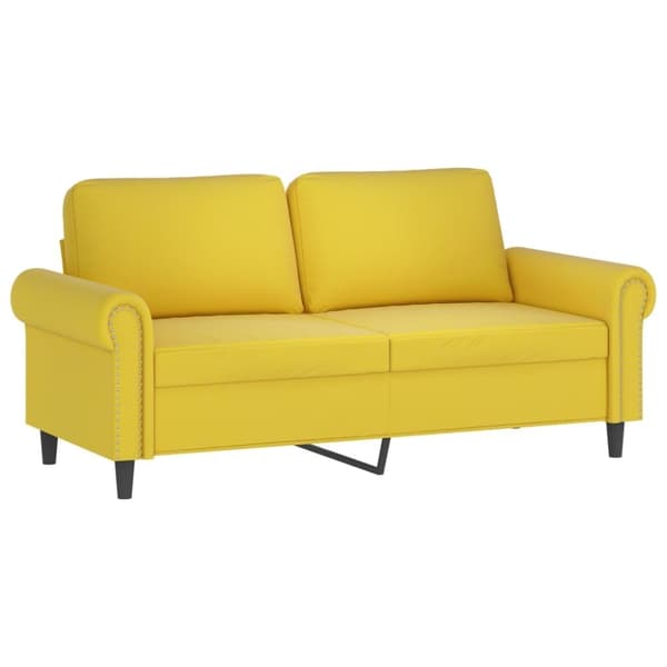 vidaXL sofasæt 2 dele med hynder velour gul