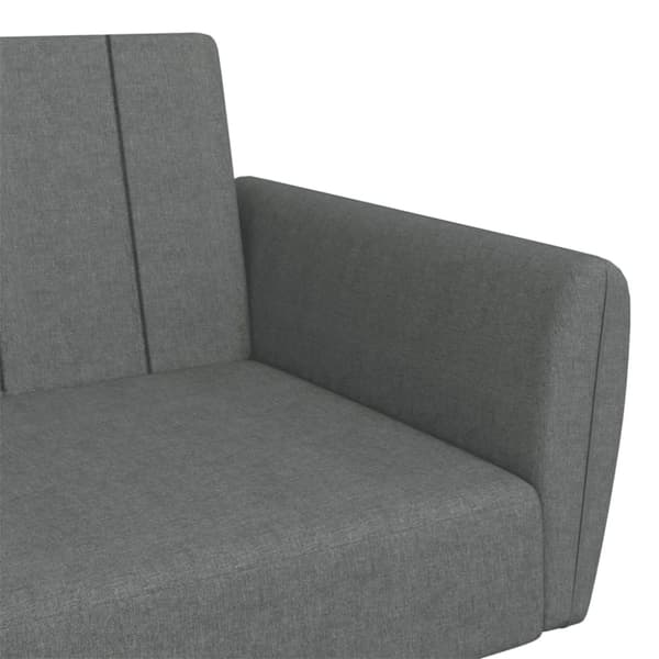 vidaXL 2-personers sovesofa med fodskammel stof mørkegrå