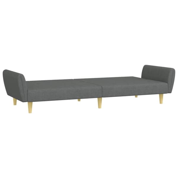 vidaXL Bäddsoffa 2-sits med fotpall mörkgrå tyg