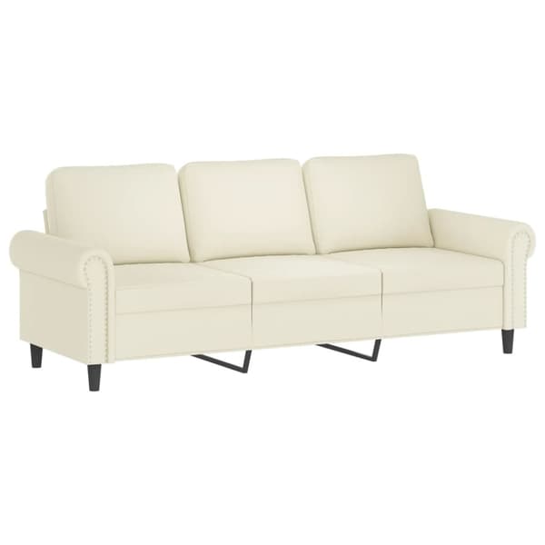 vidaXL sofasæt 3 dele med hynder velour cremefarvet