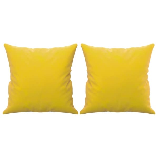 vidaXL 2-personers sofa med pyntepuder 120 cm velour gul