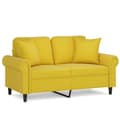 Miniatyrbillede 1 af 8: vidaXL 2-personers sofa med pyntepuder 120 cm velour gul