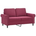 Miniatyrbillede 4 af 7: vidaXL sofasæt 2 dele med hynder velour vinrød