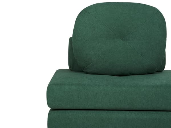 Vuodesohva tummanvihreä kangasverhoilu yhdelle irrotettavat päälliset avattava koristetyyny moderni