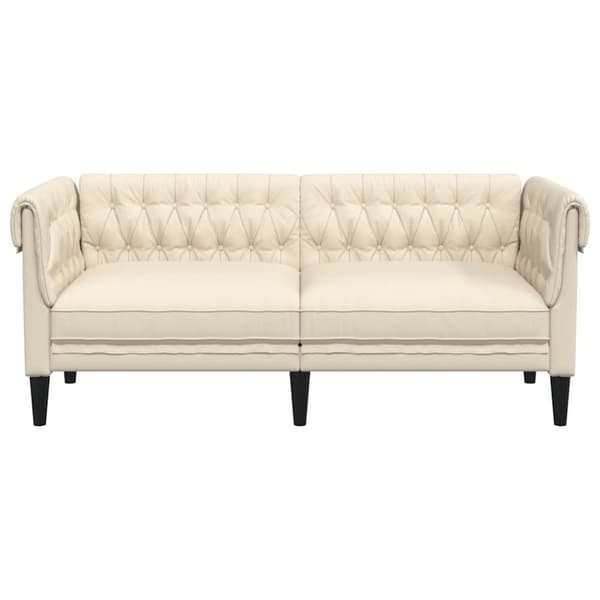 vidaXL 2-personers chesterfieldsofa hør