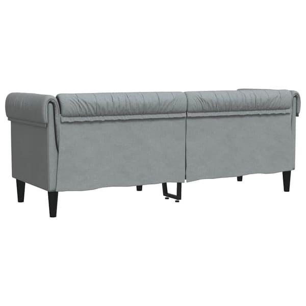 vidaXL 3-personers Chesterfield-sofa stof lysegrå