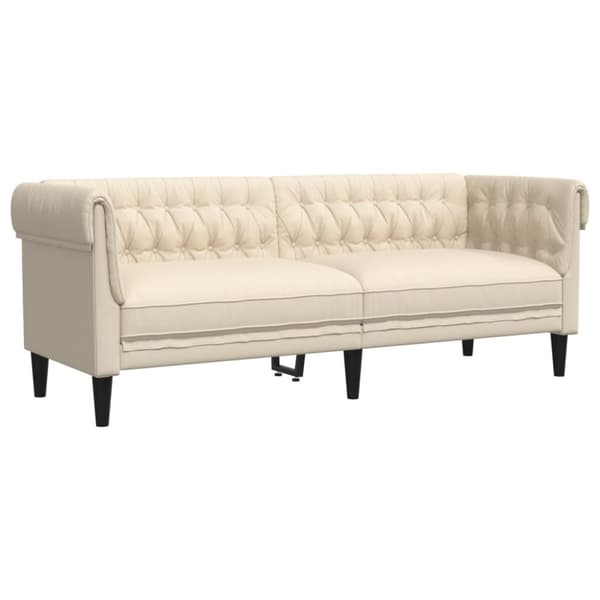 vidaXL 3-personers chesterfieldsofa hør