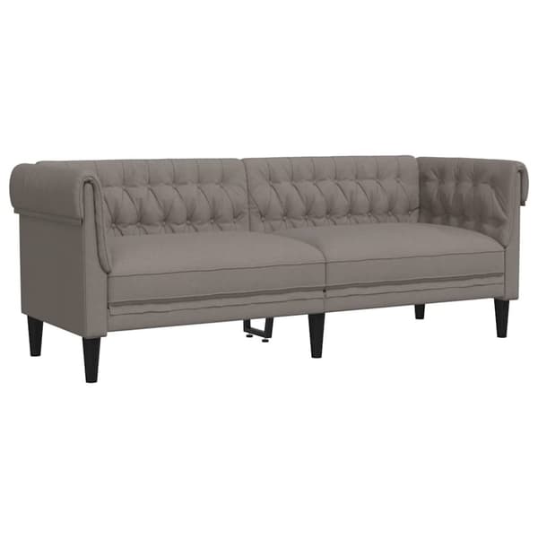 vidaXL Chesterfieldsoffa 3-sits taupe tyg