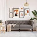 Miniatyrbild 4 av 11: vidaXL Chesterfieldsoffa 3-sits taupe tyg