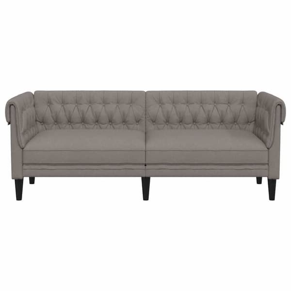 vidaXL Chesterfieldsoffa 3-sits taupe tyg