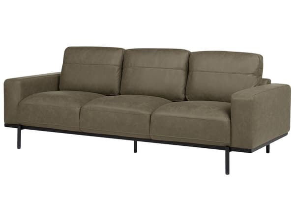 Soffa Grön Tygklädsel Metallben 3-sits Klassisk Soffa Vardagsrum Modern