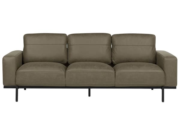 Soffa Grön Tygklädsel Metallben 3-sits Klassisk Soffa Vardagsrum Modern